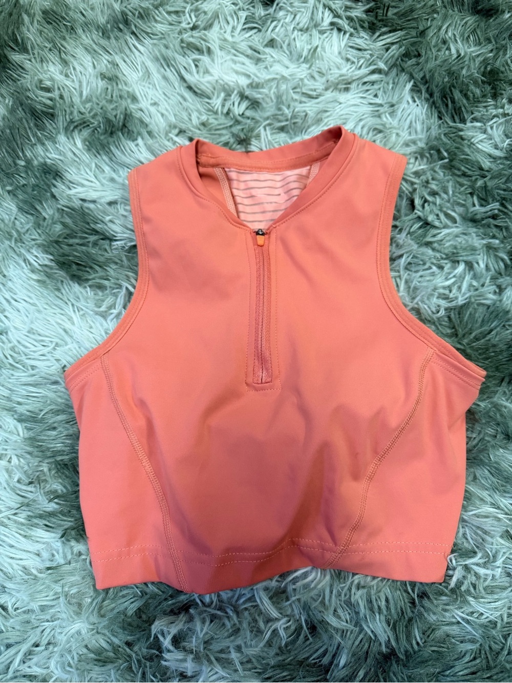 Women's Coral Active Zip-Front Crop Top bra